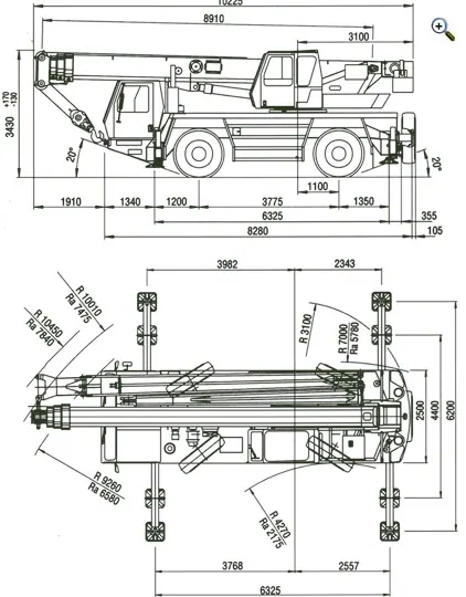 Trabajo de grúa y transporte Claryfer: Medidas-Autogrua-Grove-GMK-2035