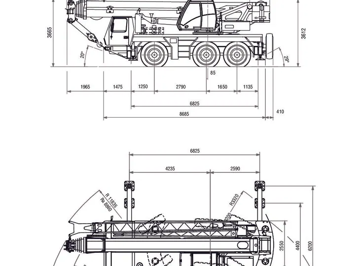Trabajo de grúa y transporte Claryfer: DIMENSIONES-GMK-3055-pdf